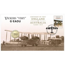 AUSTRALIA 1919 . ONE 1 DOLLAR CENTENARY . FIRST FLIGHT . VICKERS VIMY G-EAOU